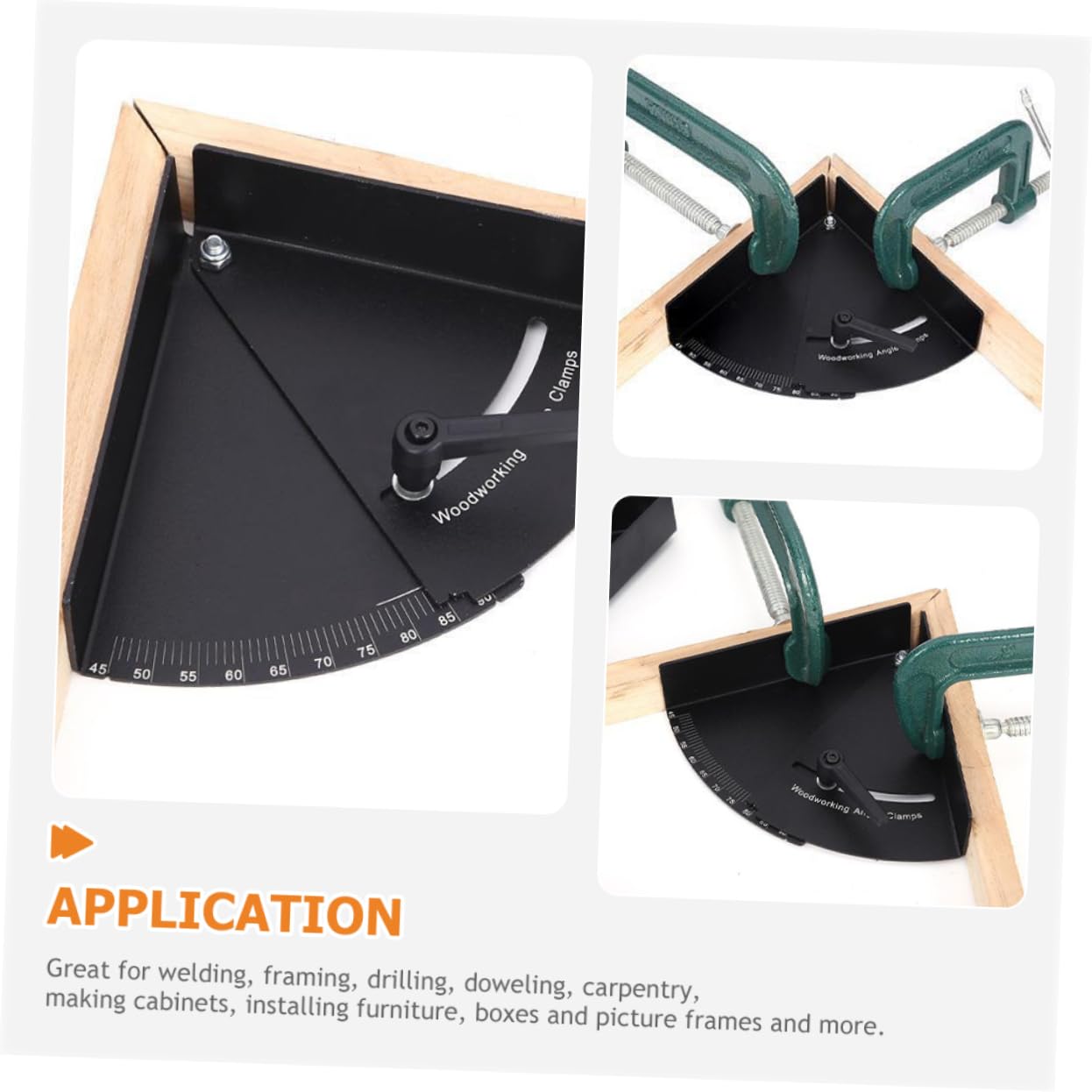 Mikikit Woodworking Clamp 90 Degree Sturdy Construction Easy to Adjust Essential for Woodworking Projects