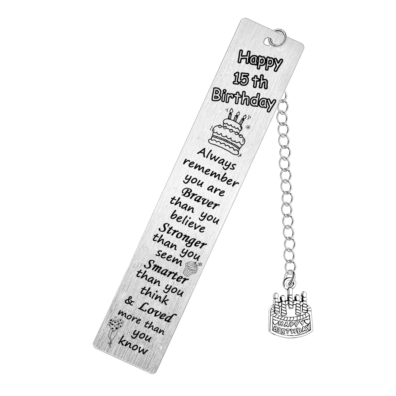 Happy Birthday Bookmark Sweet Birthday Gifts for Family Friends Colleagues Inspirational Bookmarks Motivational Bookmark Always Remember Present Behind You Book Page Markers (15th Birthday)