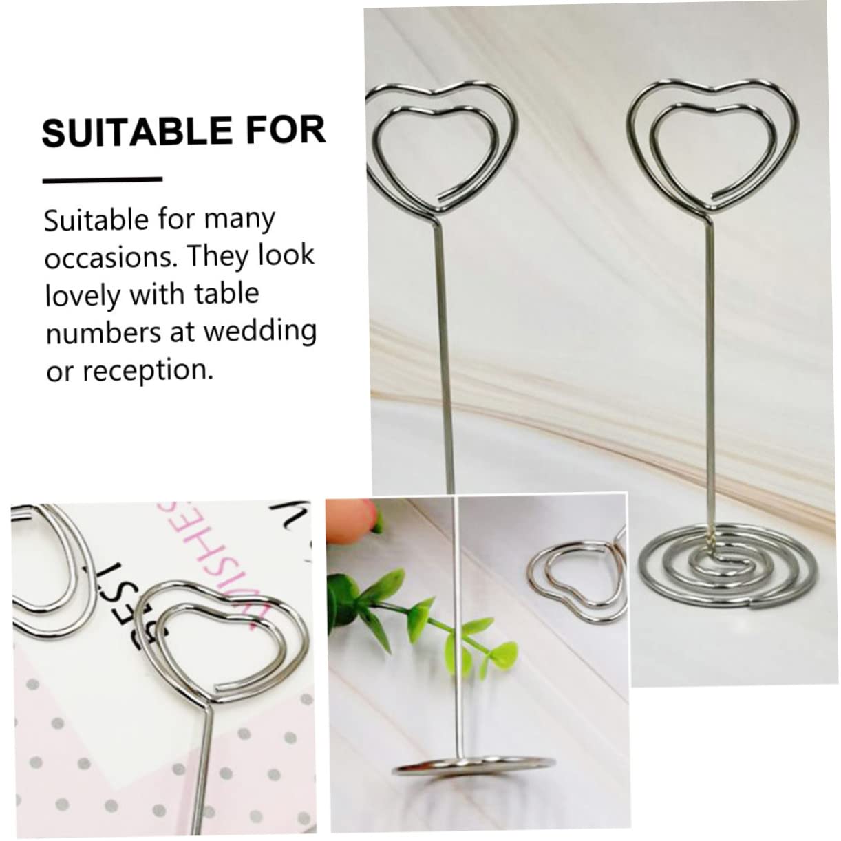 SHINEOFI 36pezzi Portacarte Forma Di Cuore Per Decorazione Matrimonio e Feste Clip Per Foto Biglietti e Numeri Di Tavolo Eleganti e Riutilizzabili Per Eventi Speciali