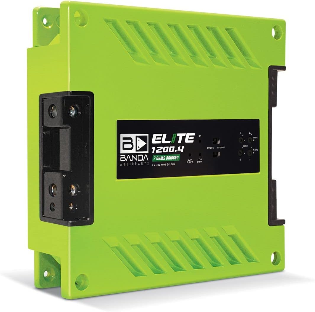 1-Ch. Vehicle Audio Bass Amplifier - 3000W High-Powered Mono Bass Amplifier w/Subsonic Filter & Low Pass Filter Stable at 1 ohm, LED Indicators, Sound Specialization, Green