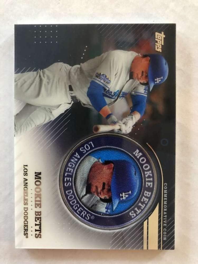 2020 Topps Series 2 Baseball Player Medallion Coin #TPM-MB Mookie Betts Los Angeles Dodgers Official Blaster Exclusive Trading Card