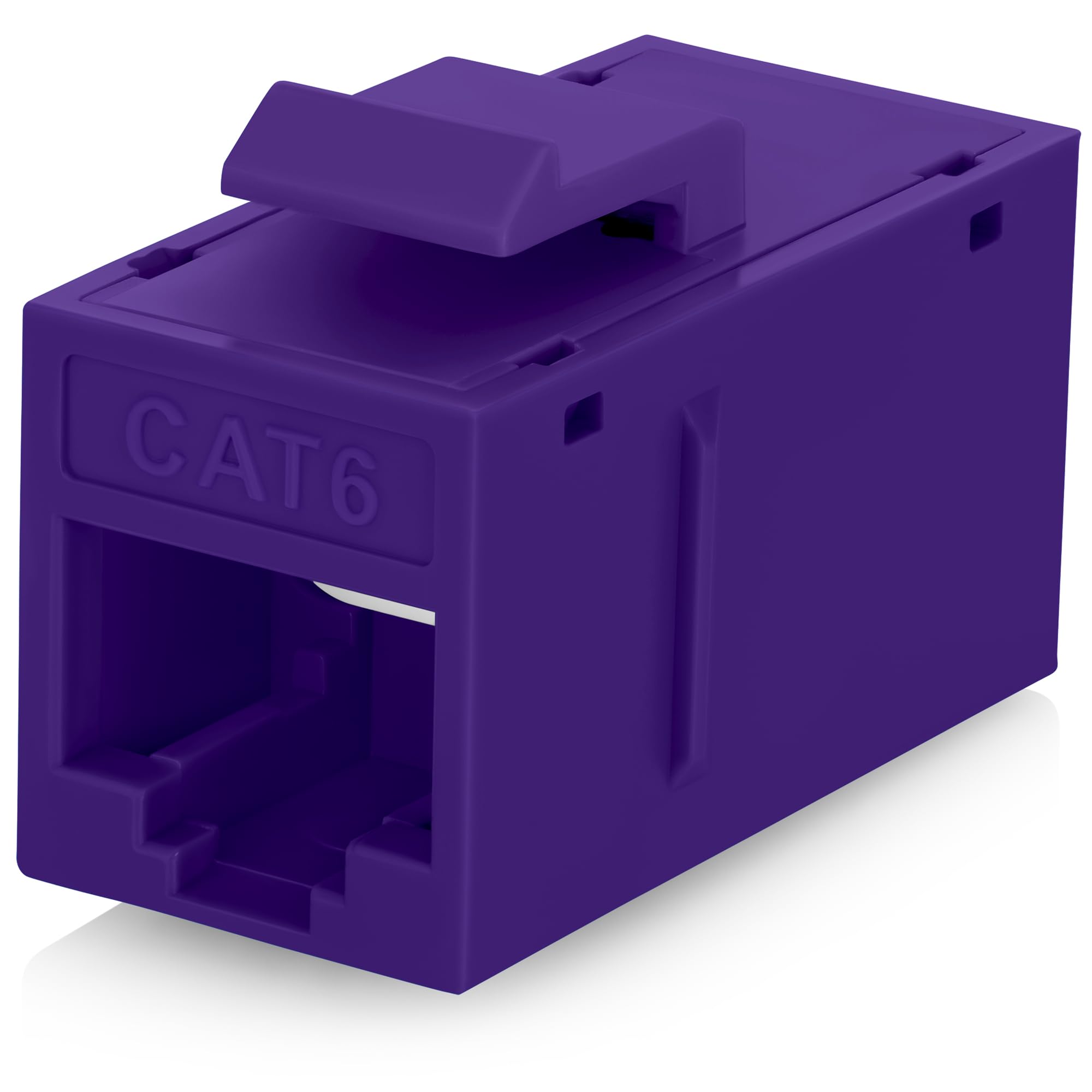 Everest Cat6 RJ45 Keystone Coupler (6-Pack) in Purple - RJ45 Coupler - Cat 6 Couplers - Female to Female Cat6 Keystone Jacks - Ethernet Couplers -