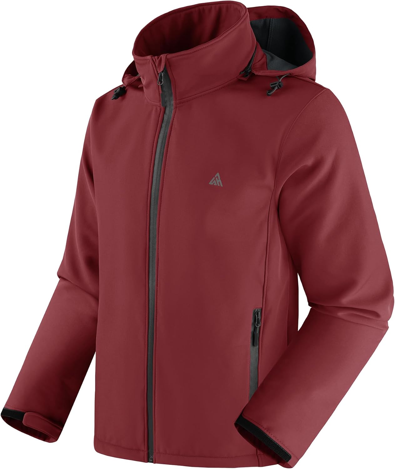 33,000ft Heren Ski-jack Waterdicht Winddicht Winterjas Warme Fleece Gevuld Windbreaker Fleecejack Regenjas met capuchon voor wandelen, fietsen, skiën, zwart, XXL
