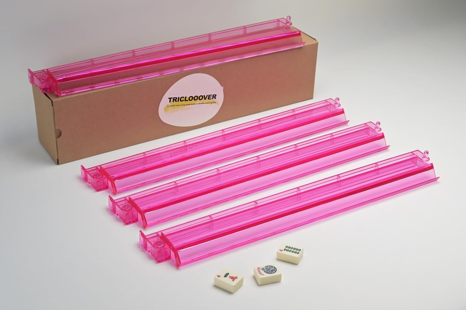 Pink Mahjong Racks & Pushers for American Mahjong Set;American Mahjong Racks ;
