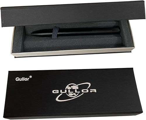Miniatura 7 de Gullor Bolígrafo retráctil negro mate, bolígrafo de metal, diseño minimalista, caja de regalo