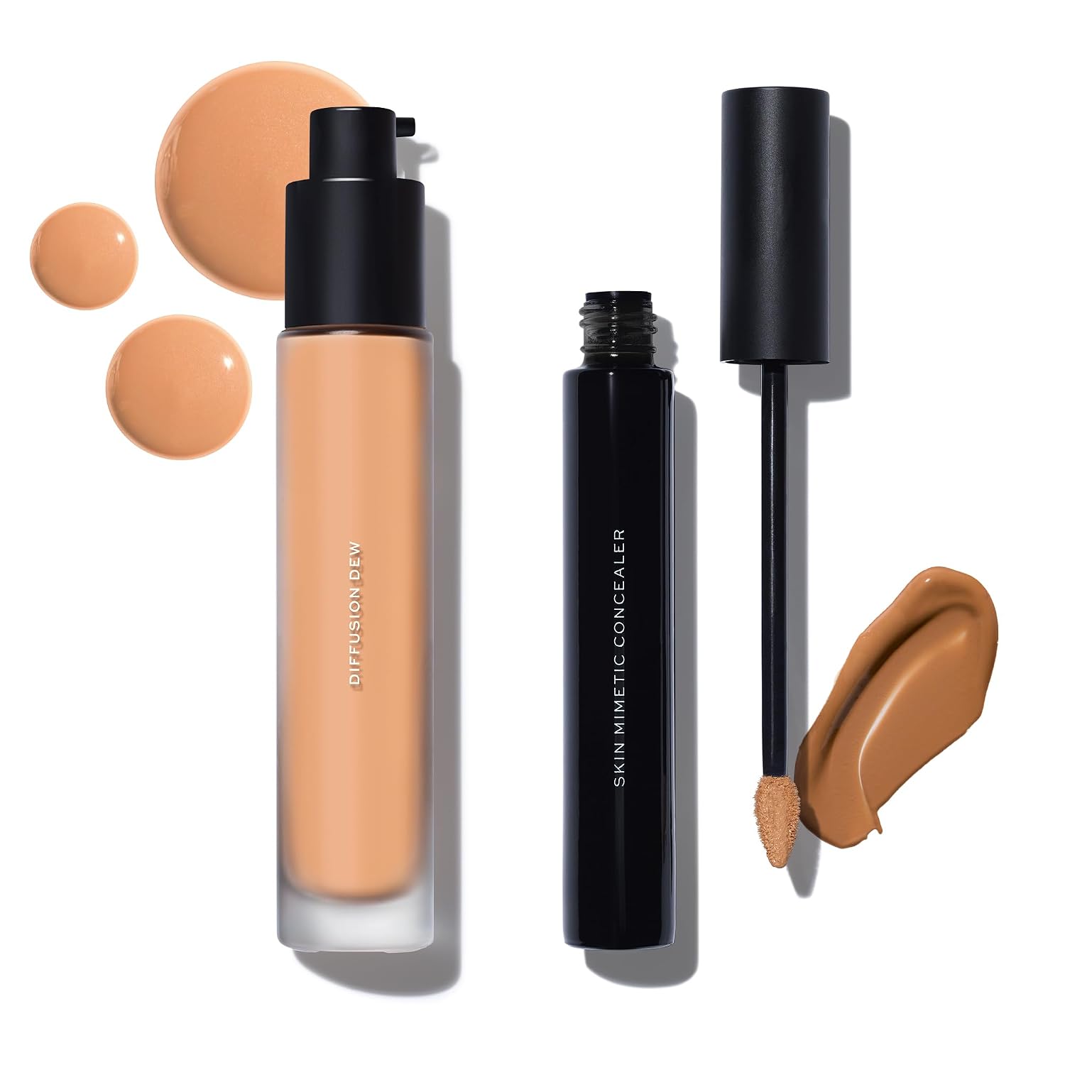 MAKE Beauty Skin Mimetic Concealer Buildable Medium Coverage Hydrating Concealer Radiant Finish 08 Medium Tan Neutral & Diffusion Dew Skin Tint Sheer to Medium Coverage Radiant Finish Honey 07