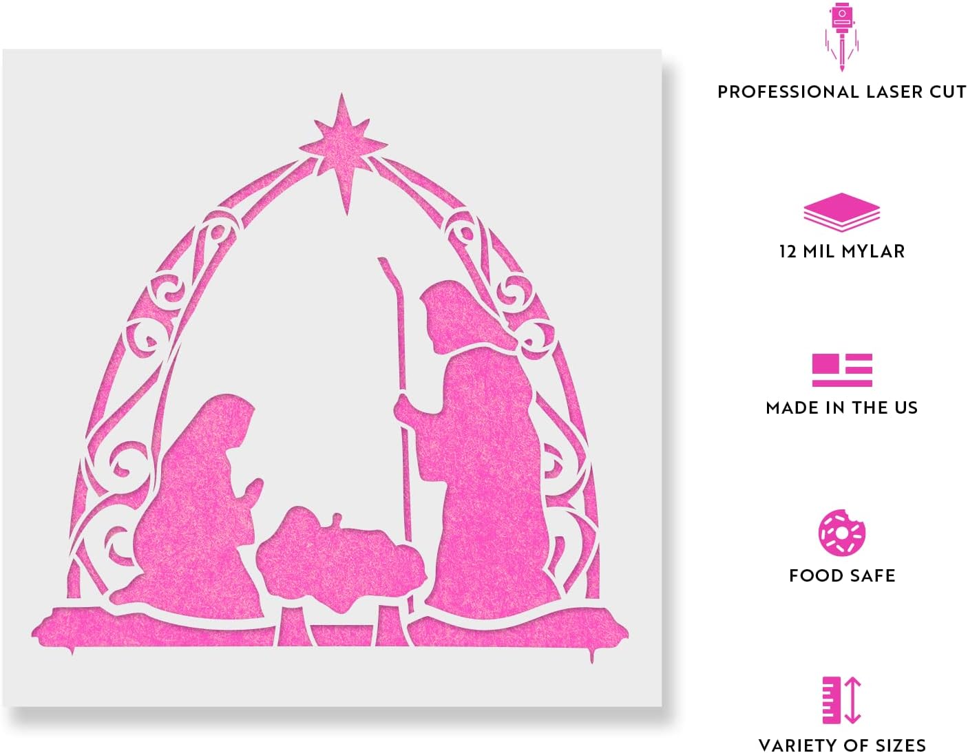 Arch Nativity Stencil - Christmas Porch Sign, Christmas Stencil Art, Christmas Decor Ideas, Stencils for Christmas