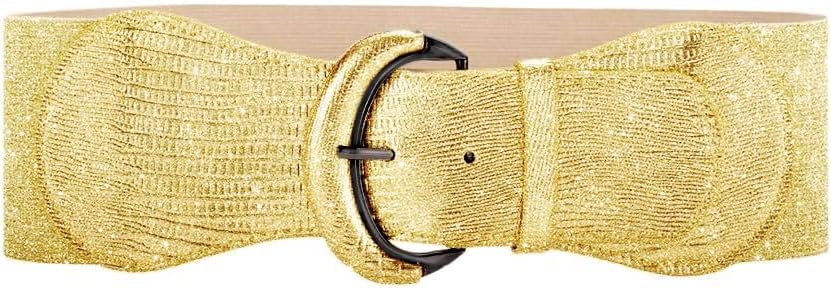 VOCHICPU Leather Elastic Wide Belt for Women Ladies Dress Stretch Thick Waist Belts