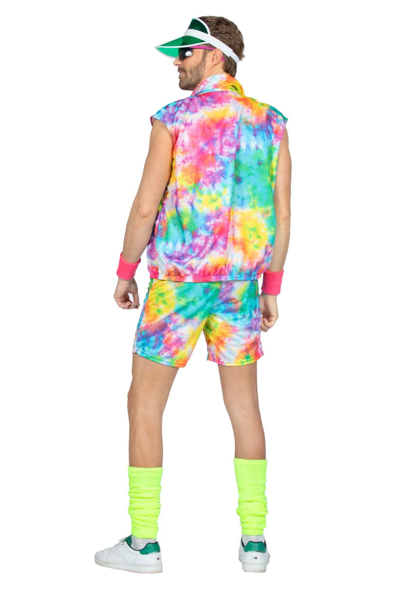 WILBERS & WILBERS 5931 - Aerobic-Fitness-Outfit für Herren, dreiteilig, Neonfarben, Kostüm Karneval