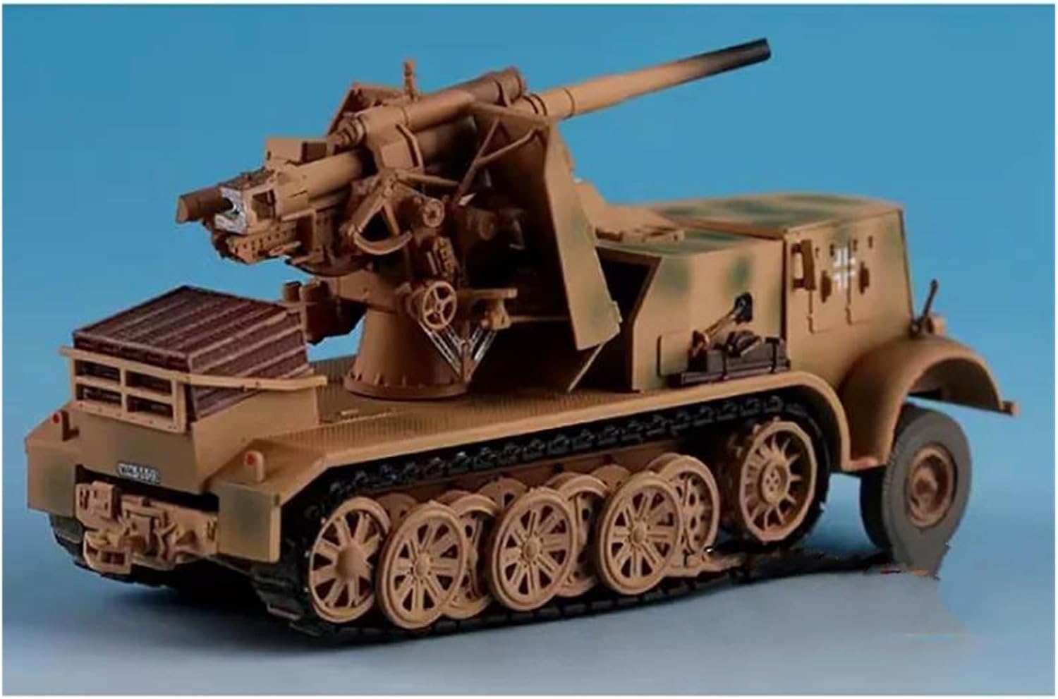 Realistic Tank 1:72 Scale for Sd.kfz.8 DB9 with 88 Flak Tank Model Kit Static Die Casting Collectible Ornaments Static Tank Model