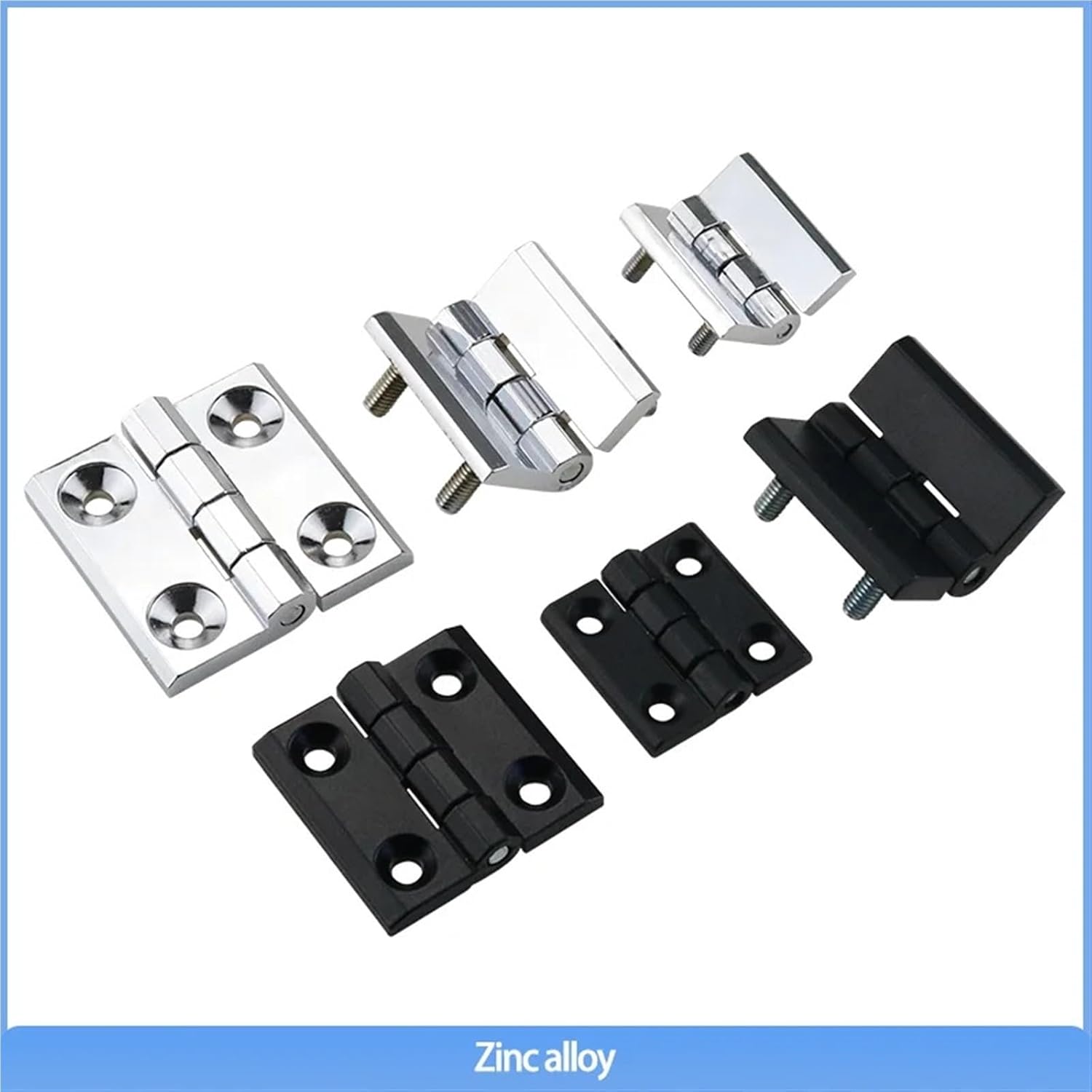Zinc Alloy Square Door Hinge with Countersunk Screw - Multi-Specification Options 1Pcs(50x50 Stud Glossy)