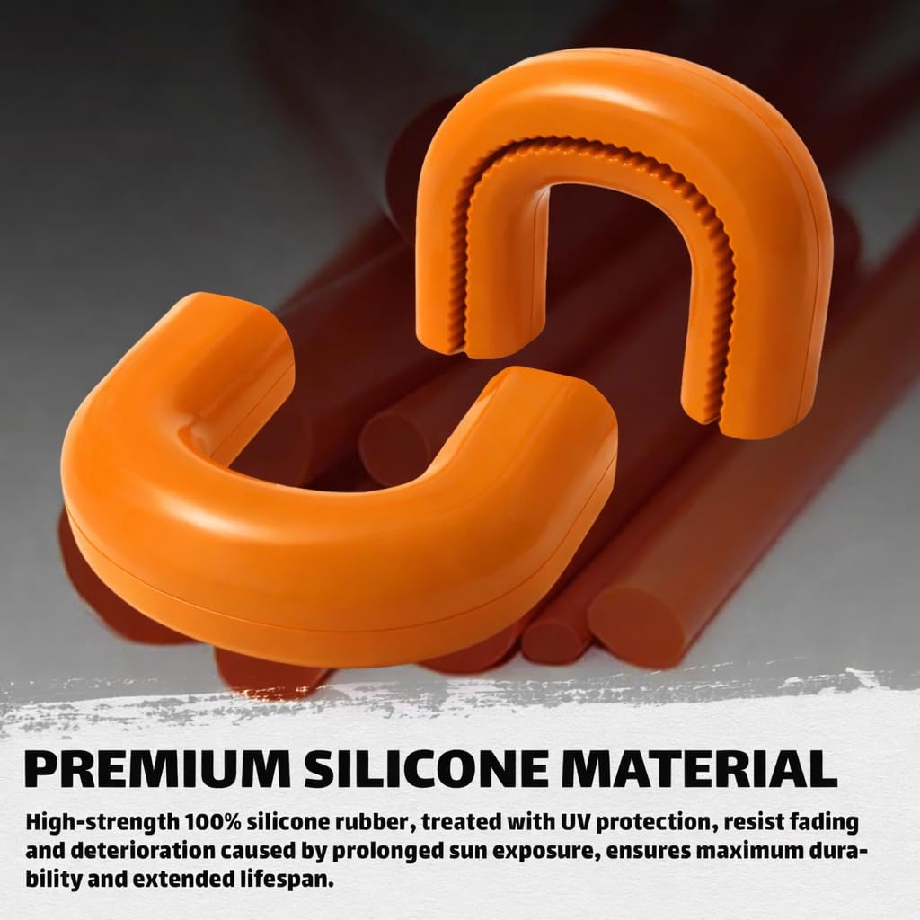 Fundas de gancho de remolque compatibles con Chevy Silverado 2500/3500 HD 2020-2026, goma de silicona, rojo y blanco, diseño mejorado (naranja)