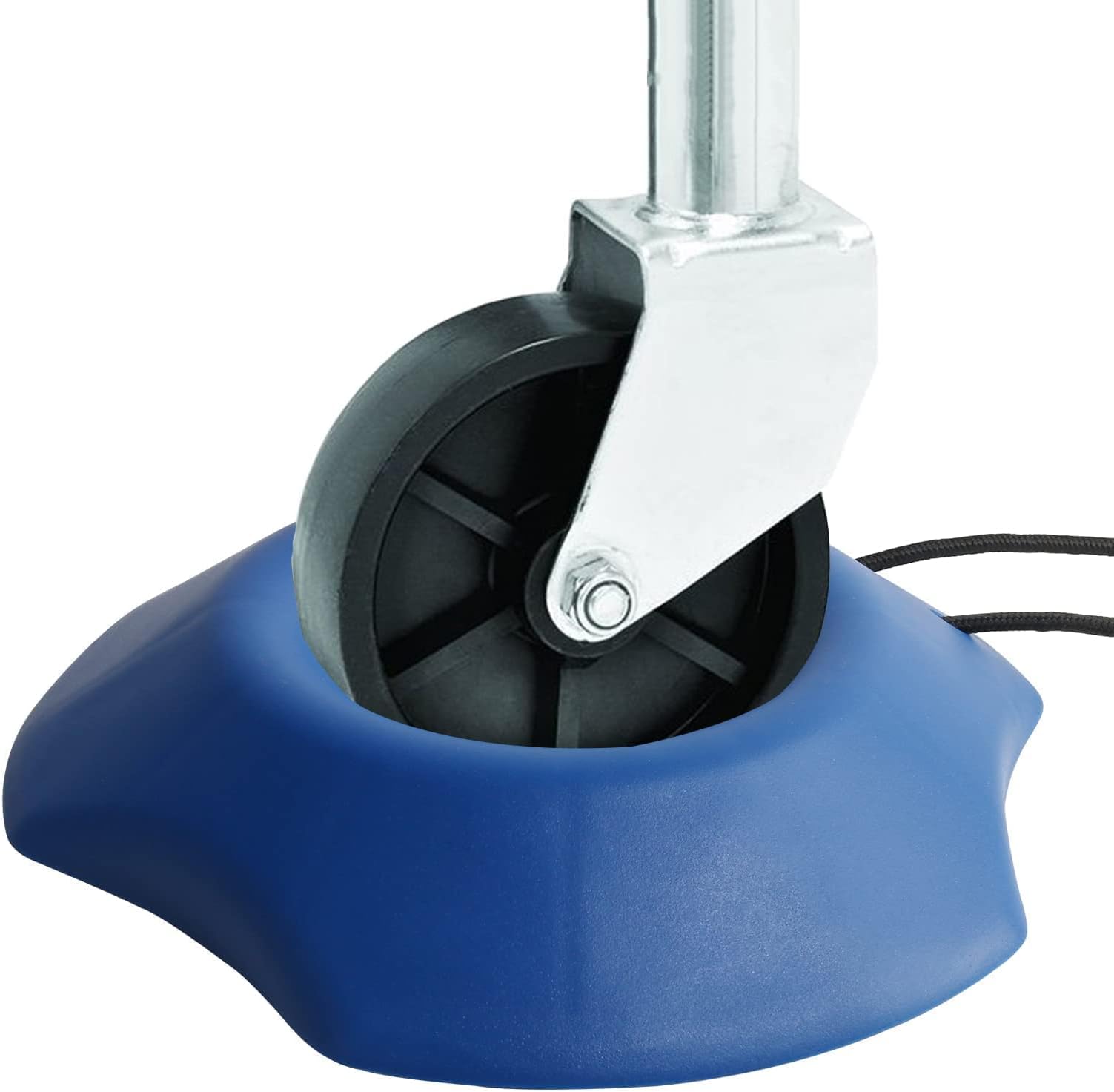 Visible Blue Trailer Stopper Tongue Jack Wheel Dock Chock Stabilizer Prevents Trailer Jack Wheels from Sinking into Sand Grass Mud Supports 4400lbs - Easy to Position w Rope Handle