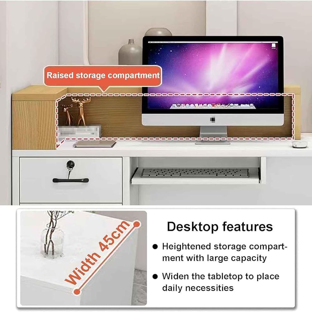 Tavolo da banco per reception, moderno bancone anteriore con cassetto e ripiani, struttura in MDF per ufficio, salone di bellezza e hall