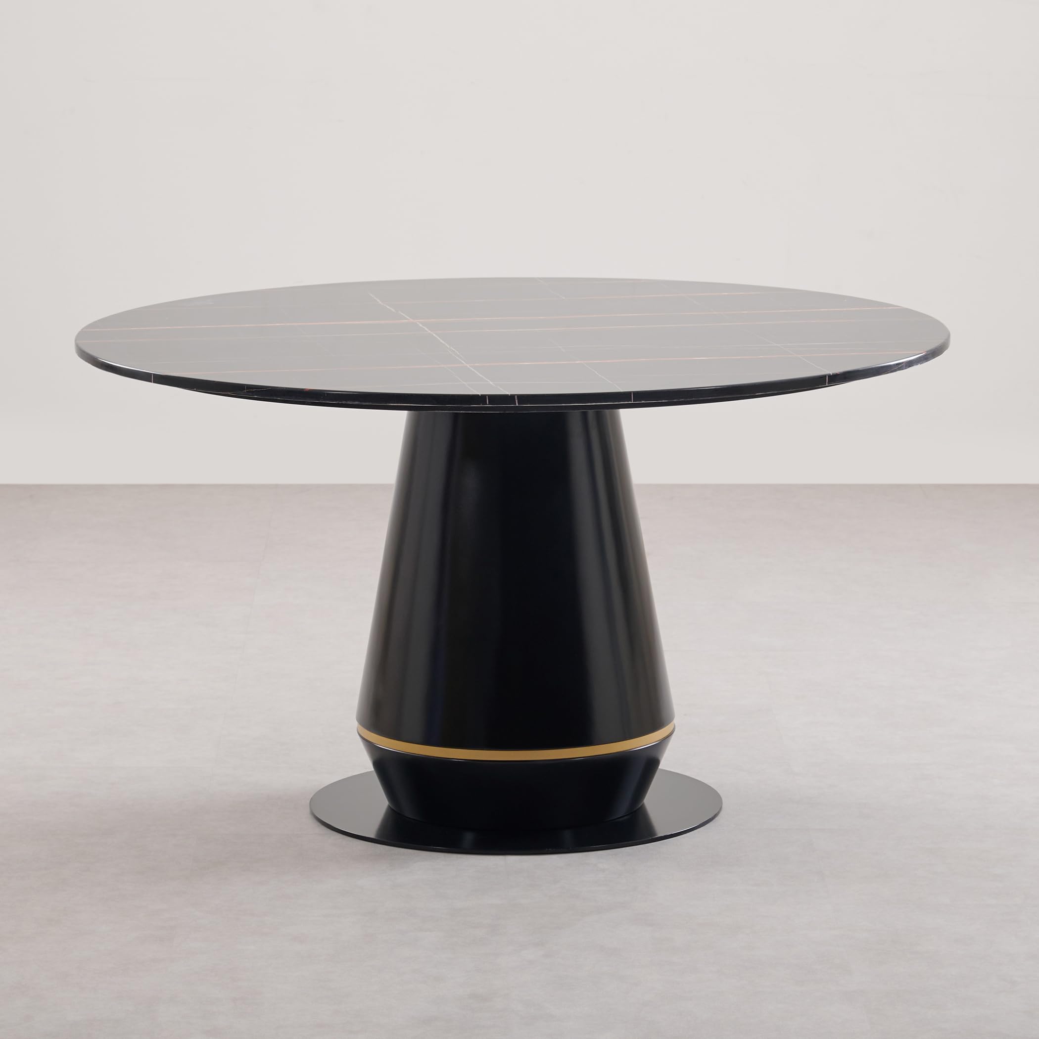 Home Centre Oyster Faux Marble Top 6-Seater Dining Table - Black