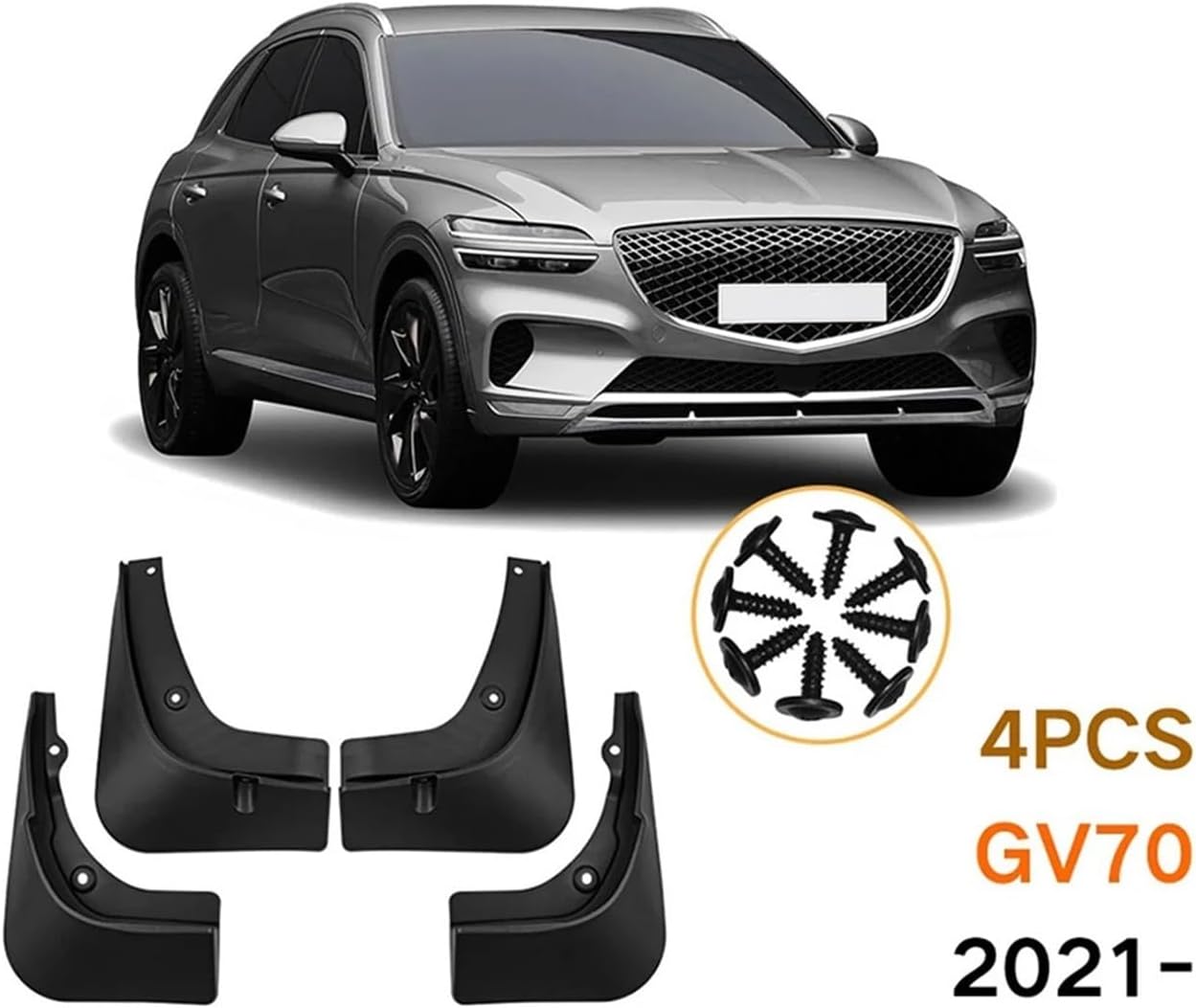 Car Mudguards Mud Flap Flaps Splash Guards Fender Protector Cover Trim Compatible with Genesis GV70 2021-2023 Car Accessories