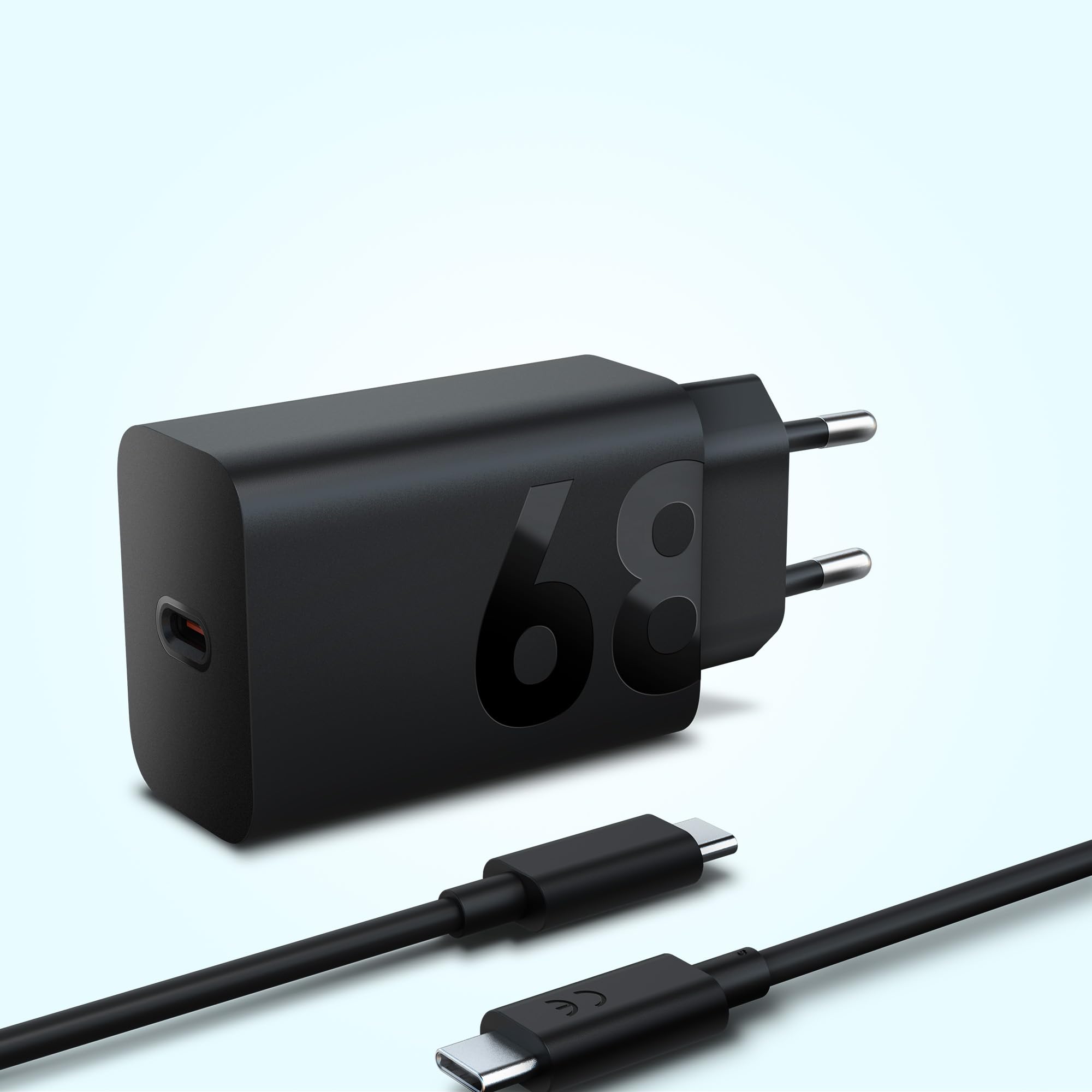 Lenovo 68W USB-C GaN Wall Charger PD Caricatore da Parete con Cavo 1,5m 6A Alimentatore Rapido per Tablet PC