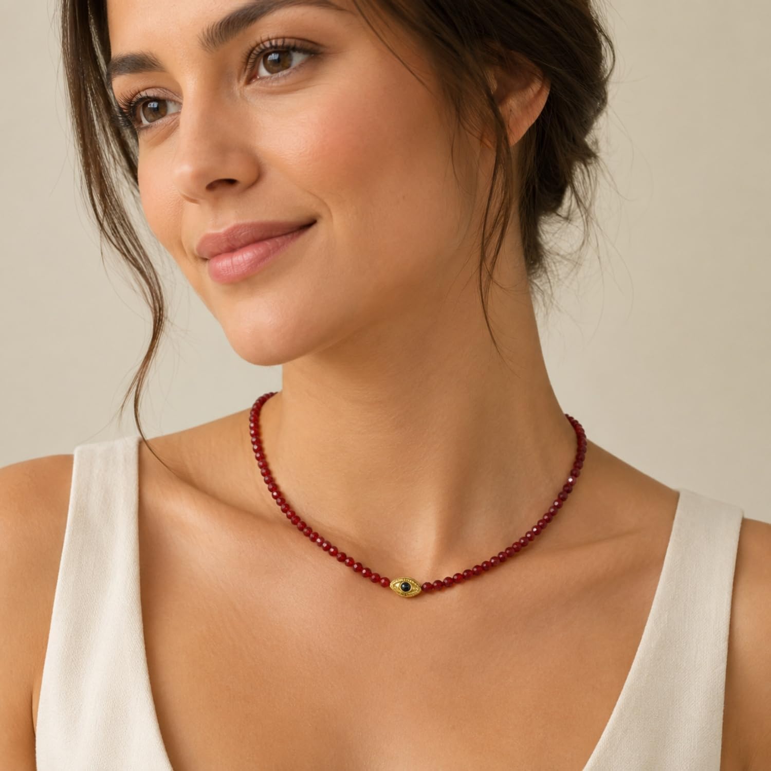 COAI Women's Beaded Necklace, Evil Eye Necklace for Women