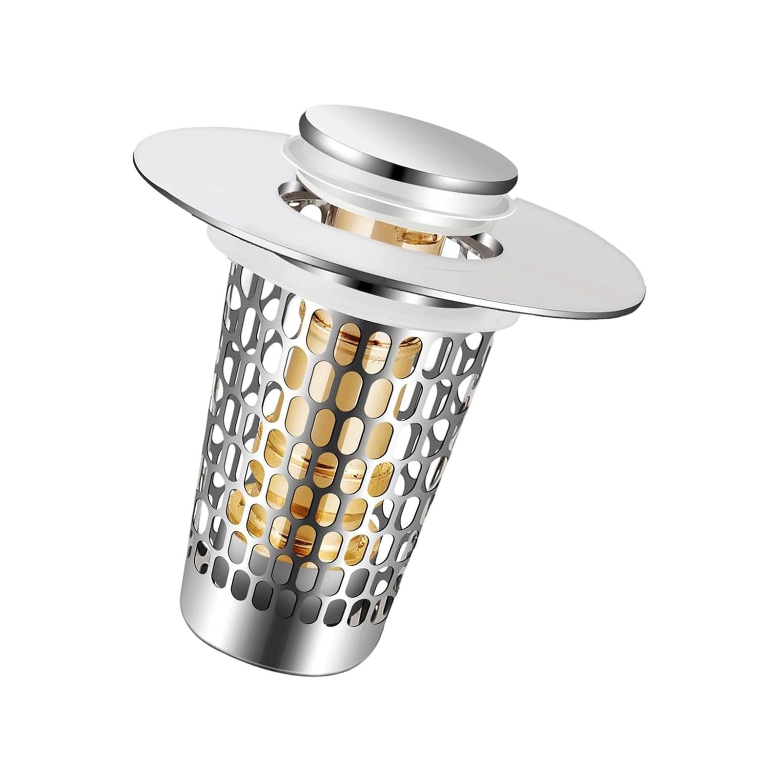 Navna Asetofobliquelea Hair Catcher Drain Cover Popup Styles Rustproof Steel Drain Strainer Quick Installation For Bathroom Sink Bathroom Hair Catcher