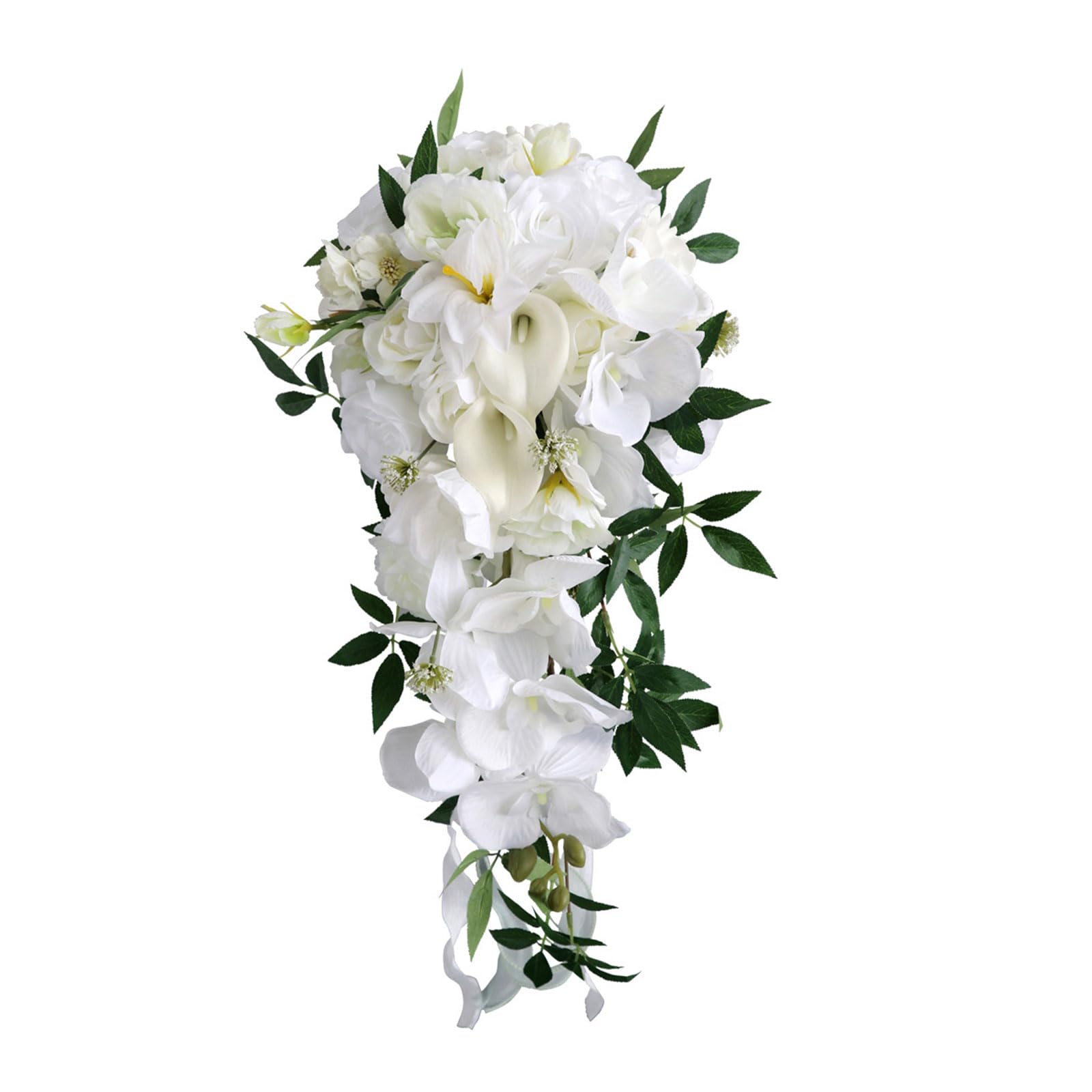 Hsioluted Artificial Flower Combo Wedding Flower for Bridesmaids, Small Bridesmaid Wedding Brooch Bouquet Decorations Silk Ribbon