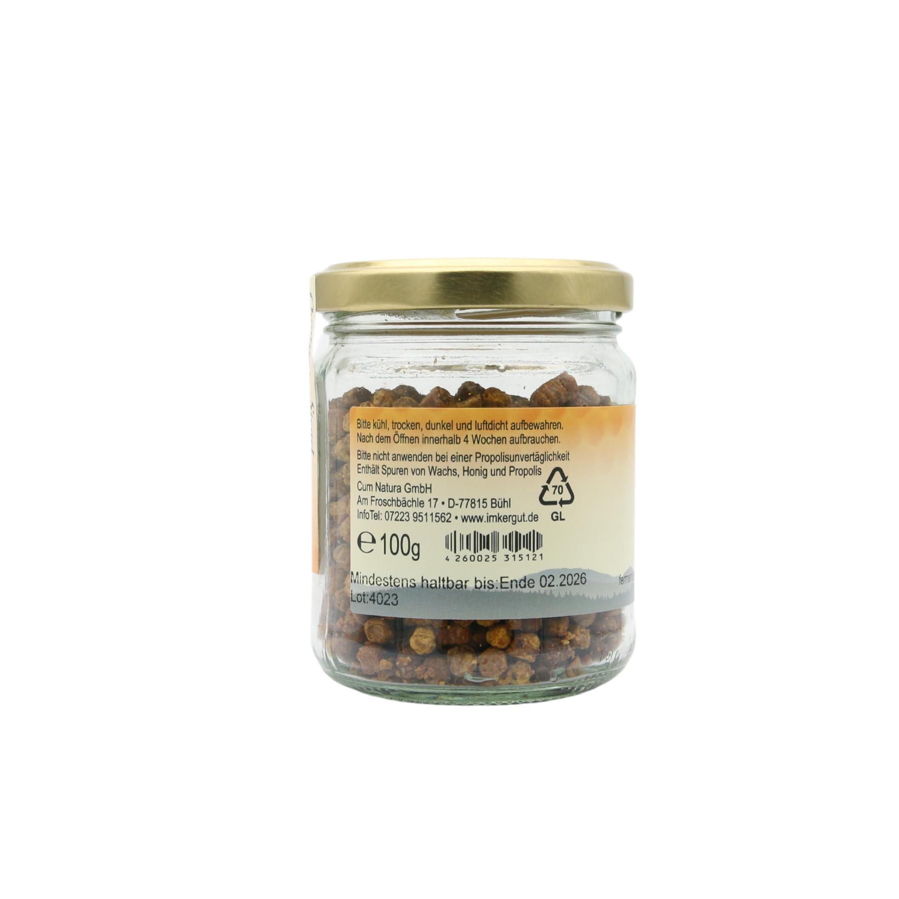 Pan de abeja Perga de apicultor | producto natural puro del apicultor | polen abierto | 100 g