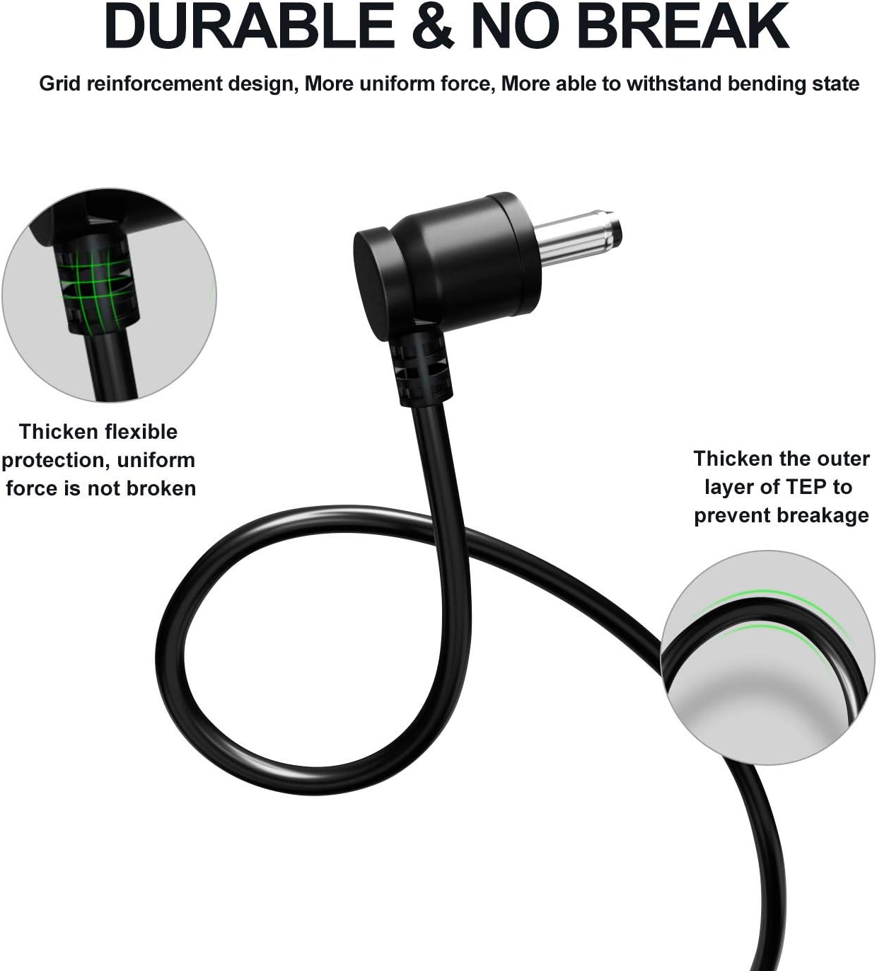 OLAIKE Indoor/Outdoor Power Adapter Plug for Ring Stick Up Cam Battery/Plug-in,Ring Spotlight Cam Battery, Weatherproof Cable(5m/16ft) to Continuously Charge Camera,No Need to Change Batteries,Black