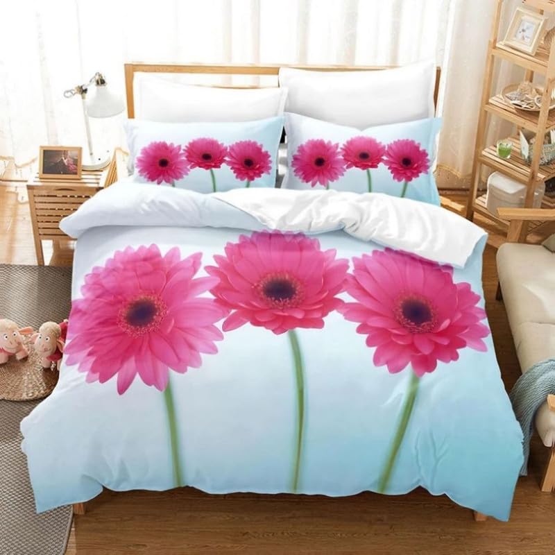 Cadeau Homme Marguerite Bleu Clair : Housse de Couette 240x260 pour Mariage