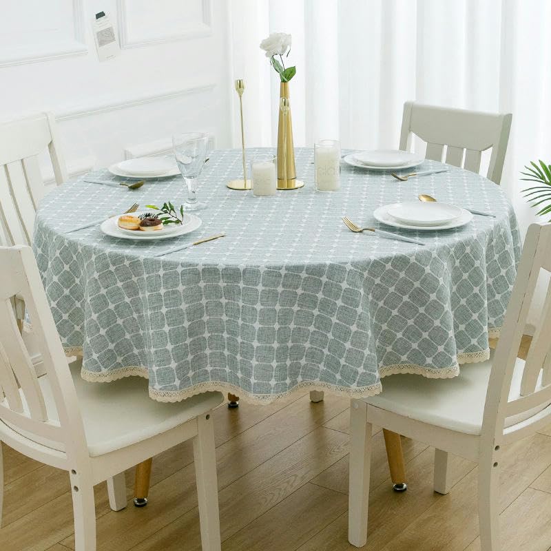Nappe ronde coton lin épaisse pour protéger une table fragile - 4