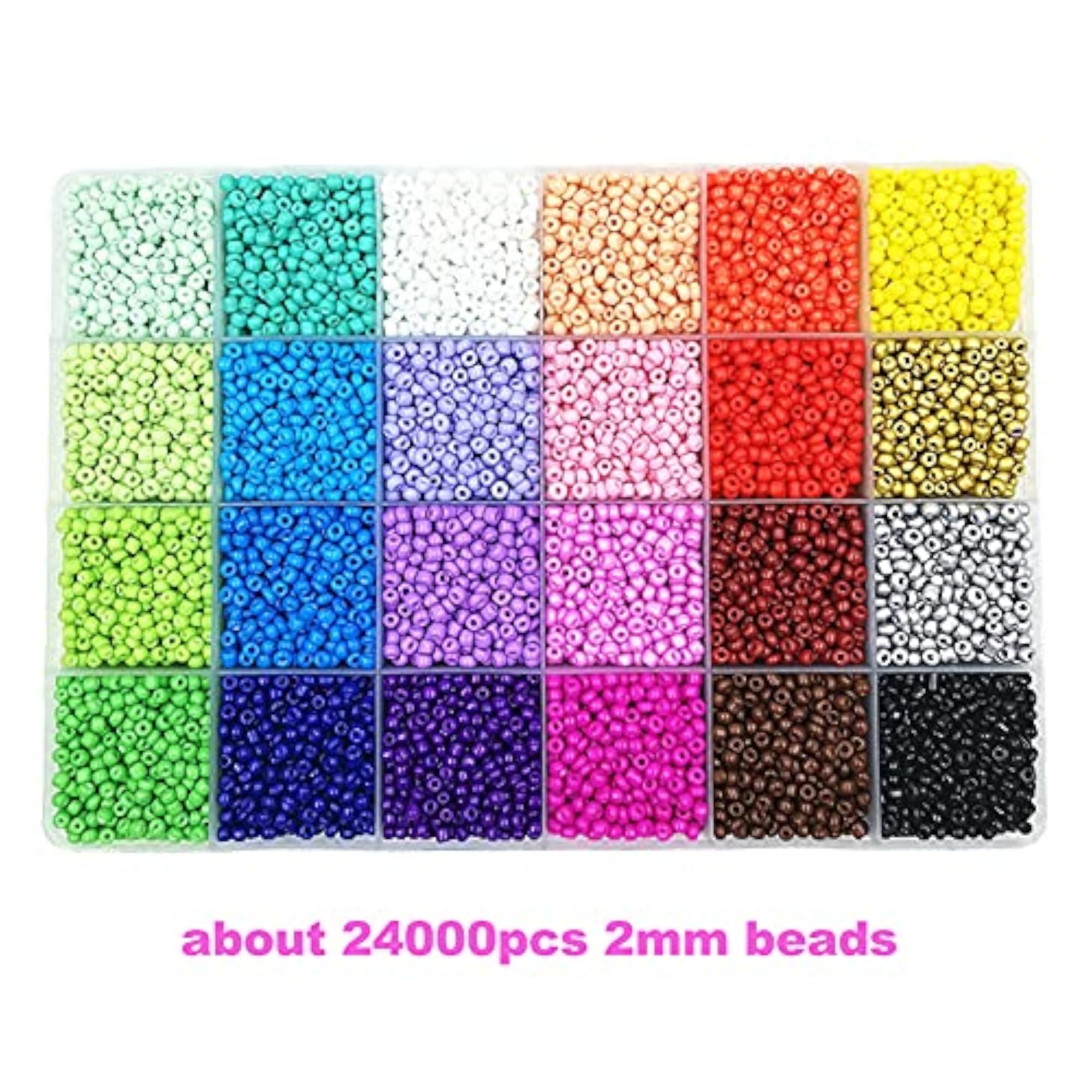 24 Slot Multicolor Baking Paint Beads Set for DIY Bracelets