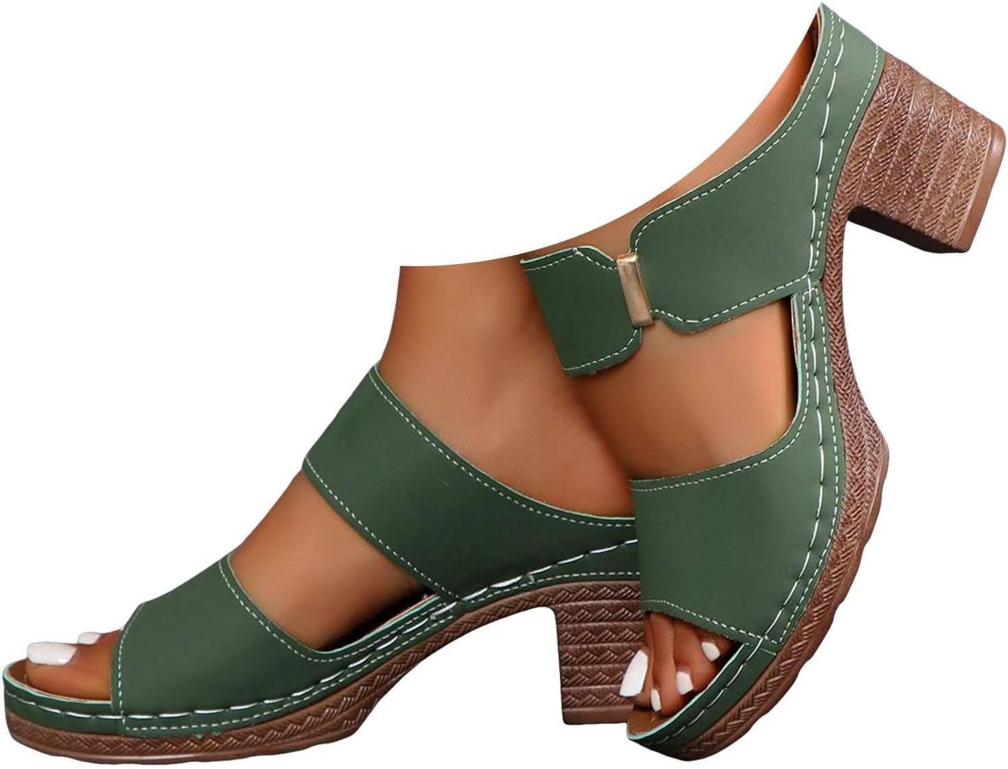 Platform Wedge Sandals for Women 2025 Dressy Summer Ankle Strap Wedges Casual Hollow Out Open Toe Low Heel Comfortable Sandal Work Sandals for Women Office Breathable Dress Shoes