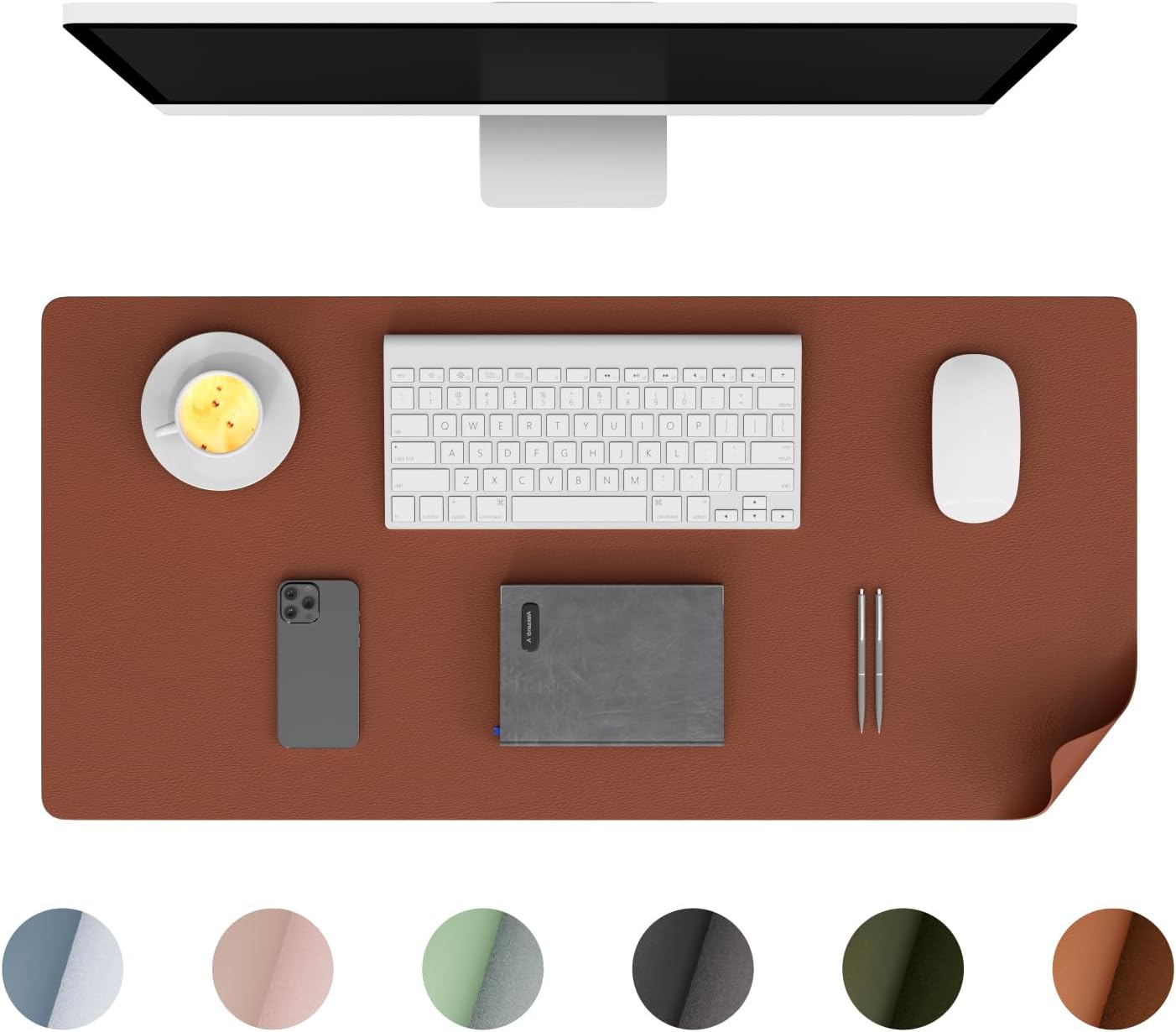 Amazon.com : LBJFYHJN Non-Slip Desk Pad, Waterproof PU Leather Desk ...