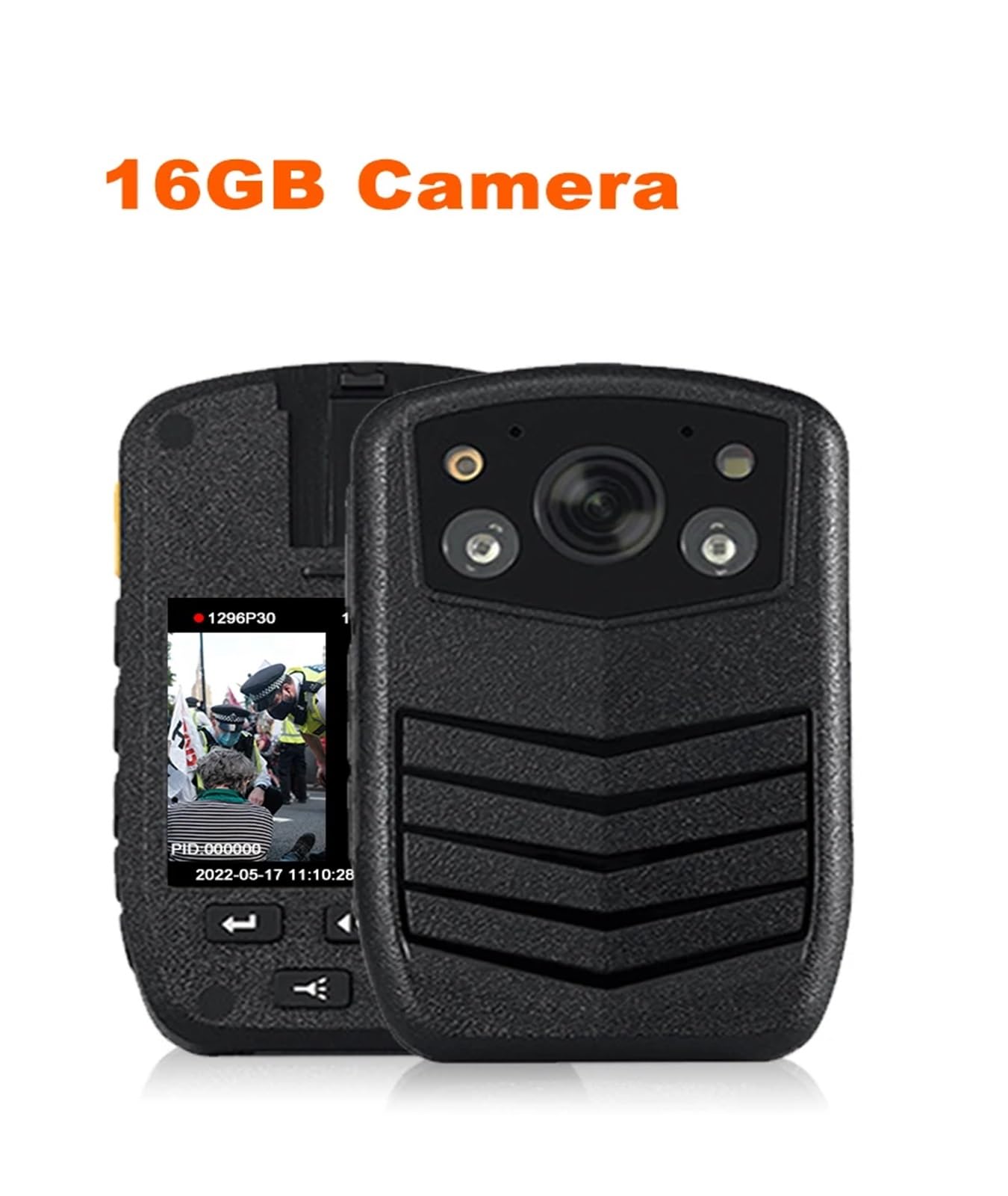 A6 Grand Angle télécaméra Garde DVR monté Mini Enregistrement vidéo Surveillance de sécurité Portable caméra corporelle de Police(16GB)
