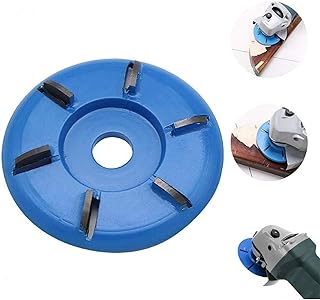 Six Teeth Power Wood Carving Disc Tool Milling Cutter, Woodworking Turbo Tea Tray Digging Wood Carving Disc Tool Milling Cutter for 16mm Aperture Angle Grinder Blue