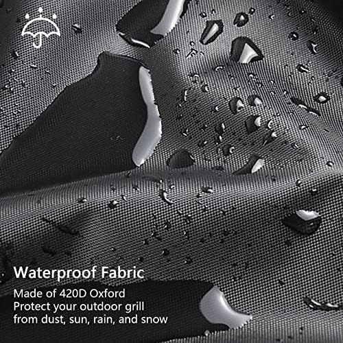 Kingling BBQ Cover, Round Barbecue Covers Kettle BBQ Cover Waterproof Outdoor Grill Barbecue Cover Black (61 x 72cm)