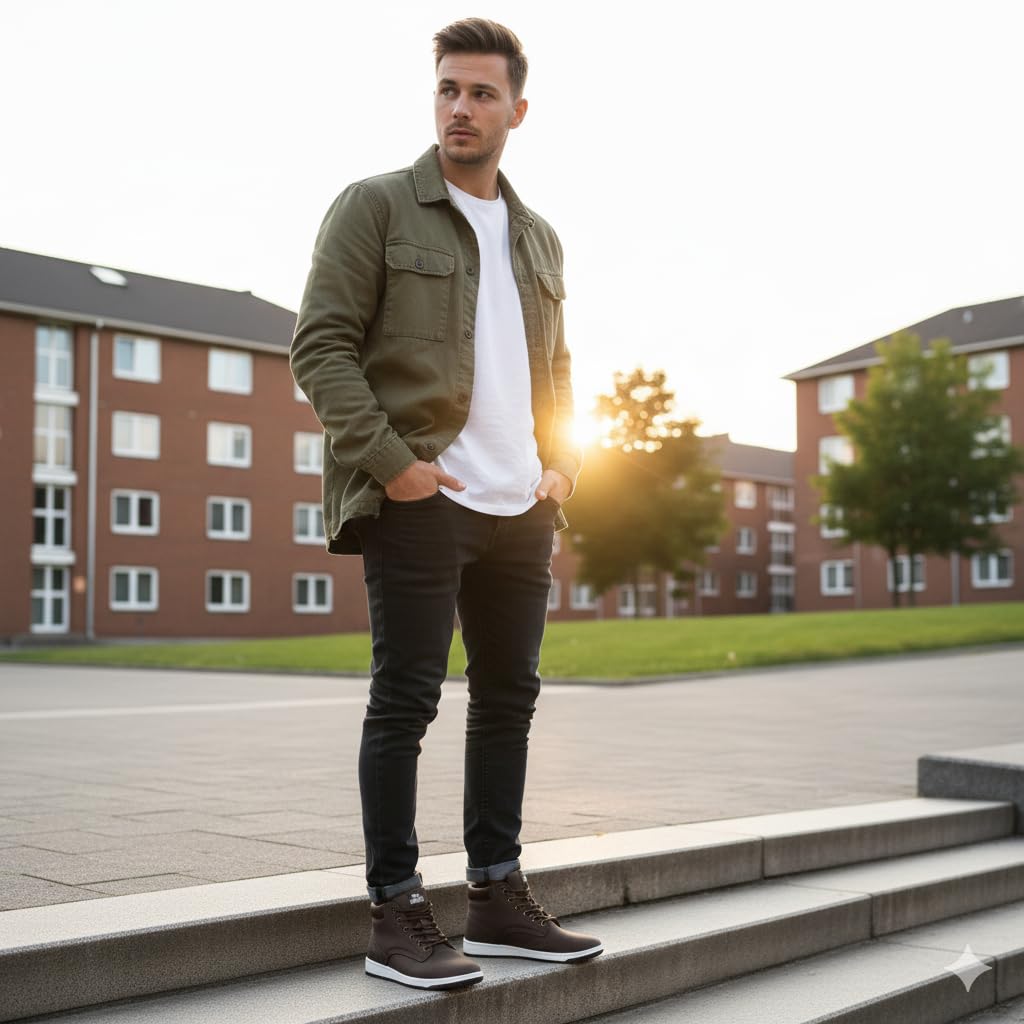 Generico Stivaletti Uomo Sneakers Invernali Mid Casual Lonsdale – Scarpe Alte da Uomo in Ecopelle, Comode e Resistenti per Tutti i Giorni