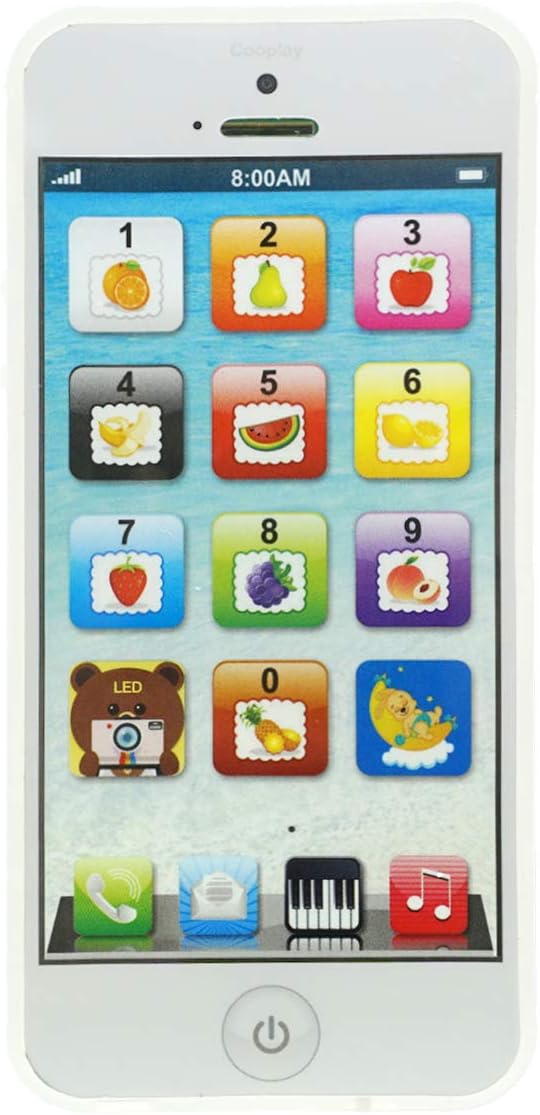 Phone Toy Play Mobile Cell Phone Music Learning for Child Toddle Baby Kid (White)