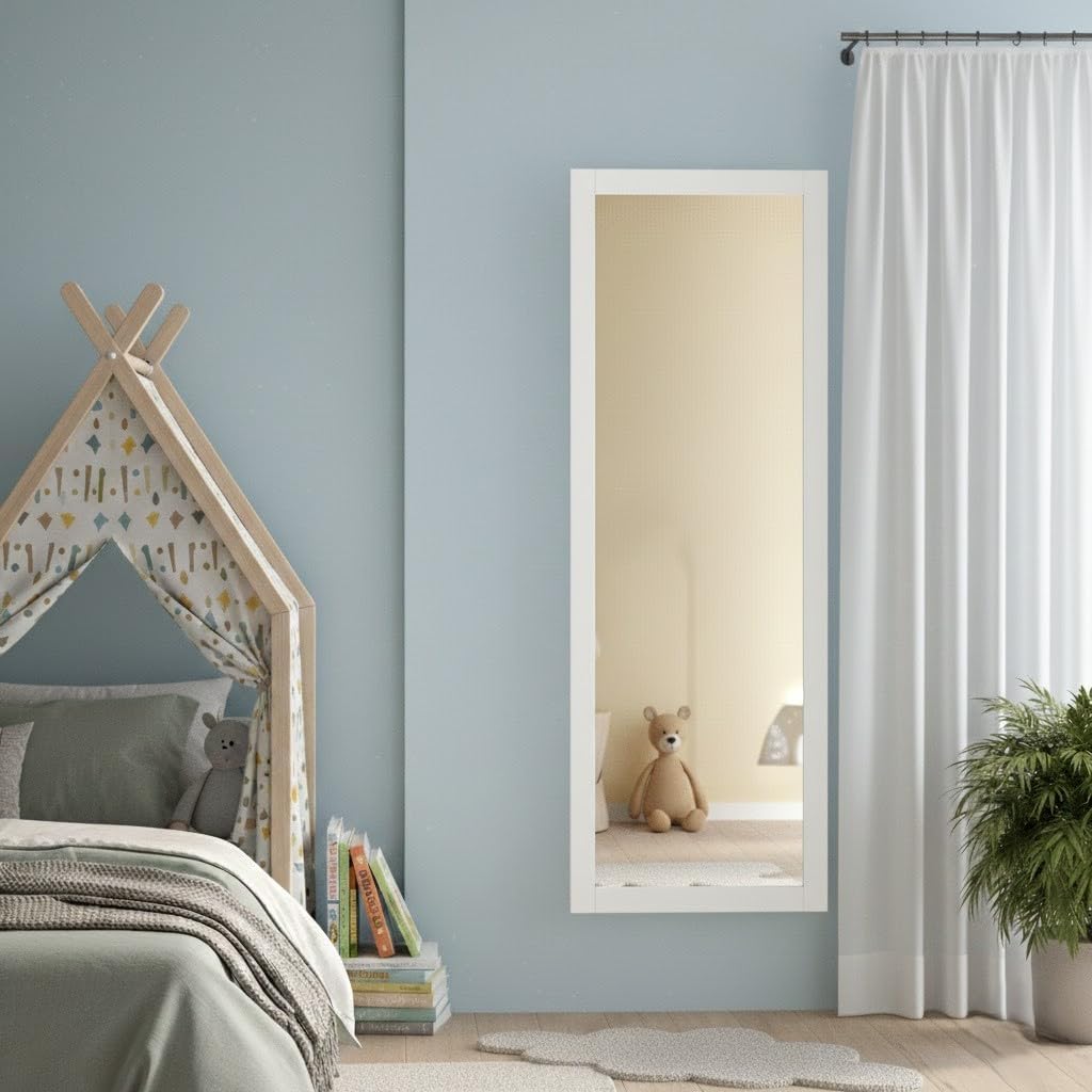 Wall Mirror, S01, 140 x 50, White, Made in Italy