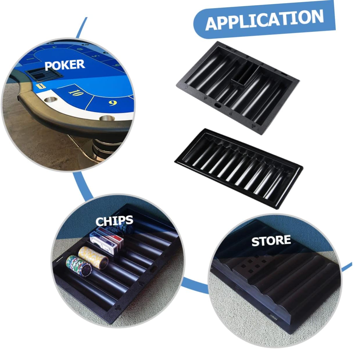 KESYOO 2Pcs Plastic Table Poker Chip Tray for Storage Organized Poker Chip Holders Space Saving Design for Gaming Tidy and Clean Tabletop Poker Chip Storage Trays