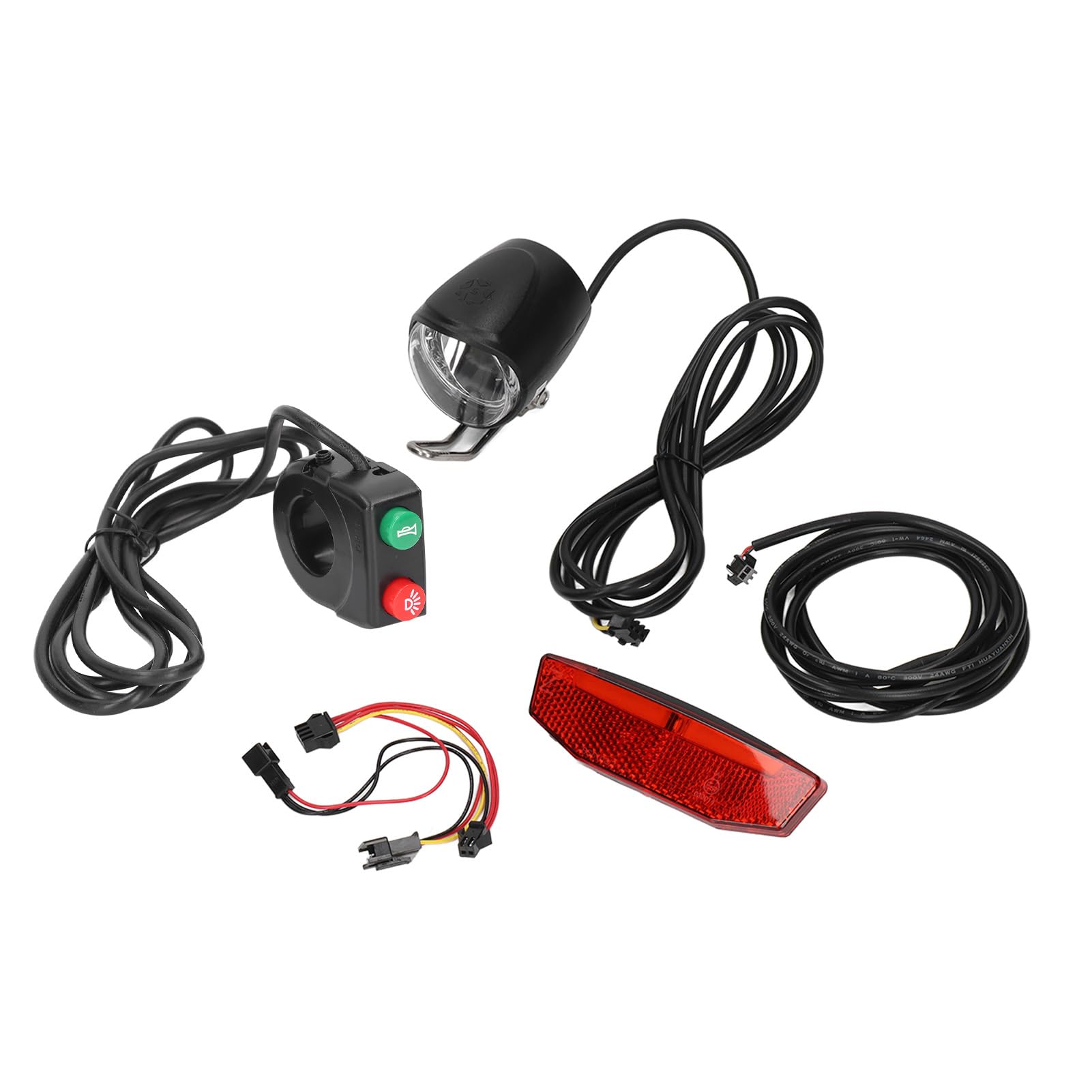 DK11 Kit Luci per Bici Elettrica Set Faro e Fanale Posteriore in Lega di Alluminio Plastica 12V-72V IPX4 Impermeabile con Design Antiscivolo per L'aggiornamento Quotidiano della