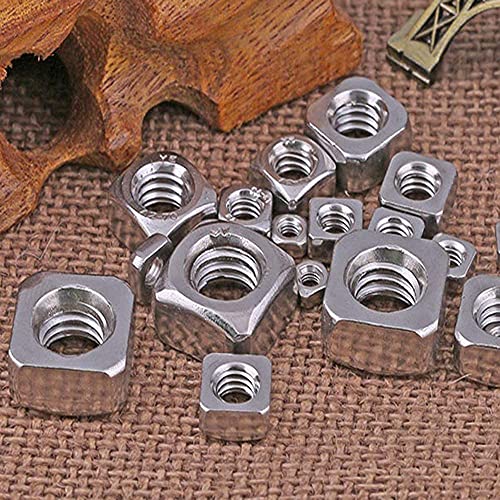 304 Stainless Steel Machine Square Screw Nuts 304 Square Nuts M3 M4 M5 M6 M8 M10 Metric Assortment Kit Nut 139Pcs #TOP5