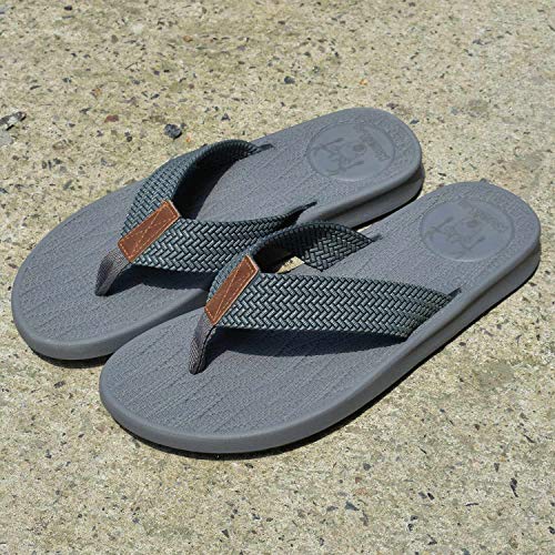 Kuailu Mens Flip Flops Thong Sandals Yoga Foam Slippers Grey #TOP4