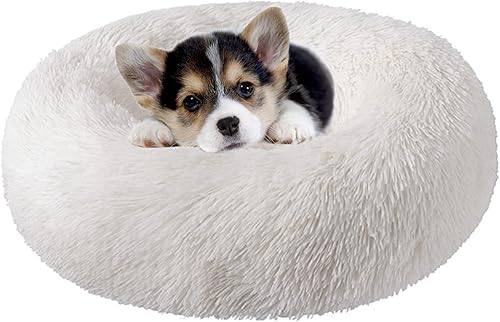 Camas para gatos de interior, cama para perros de 20 pulgadas para perros pequeños y grandes, cama redonda lavable para cachorros y gatitos con