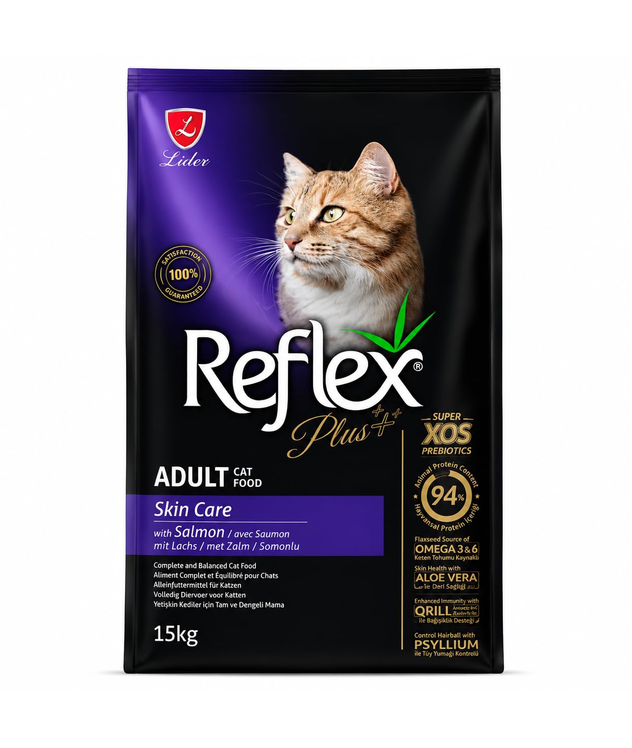 Reflex Plus Adult Skin Care Dry Cat Food with Salmon, Complete & Balanced Nutrition for Adult Cats, Supports Healthy Skin, Shiny Coat, Digestion & Immunity, 1.5Kg-image-13