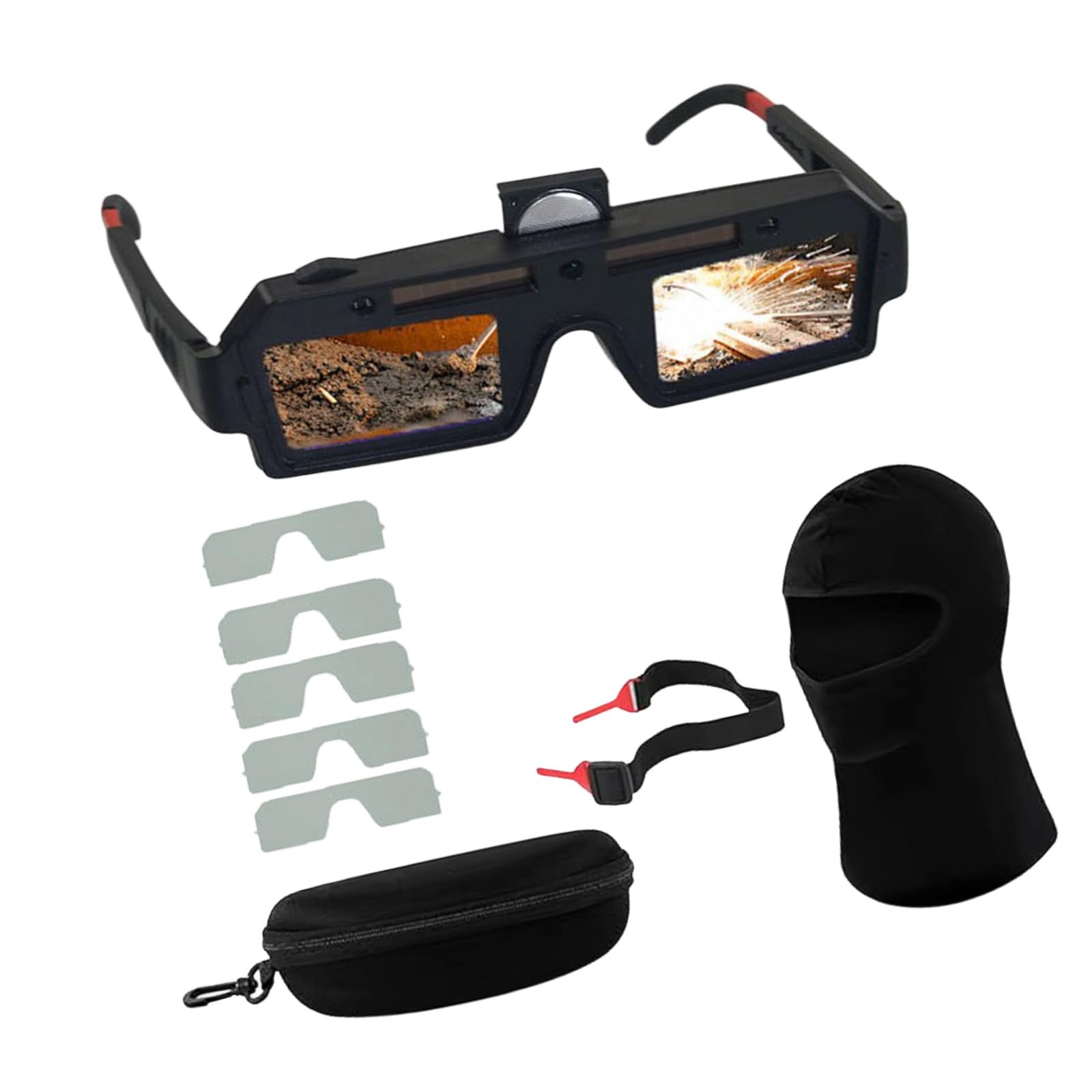 Kalttoy Black Auto Dimming Welding Goggles Eye Protective Lens Glasses Tool Welding Glasses For Tig Cutting Auto Dimming