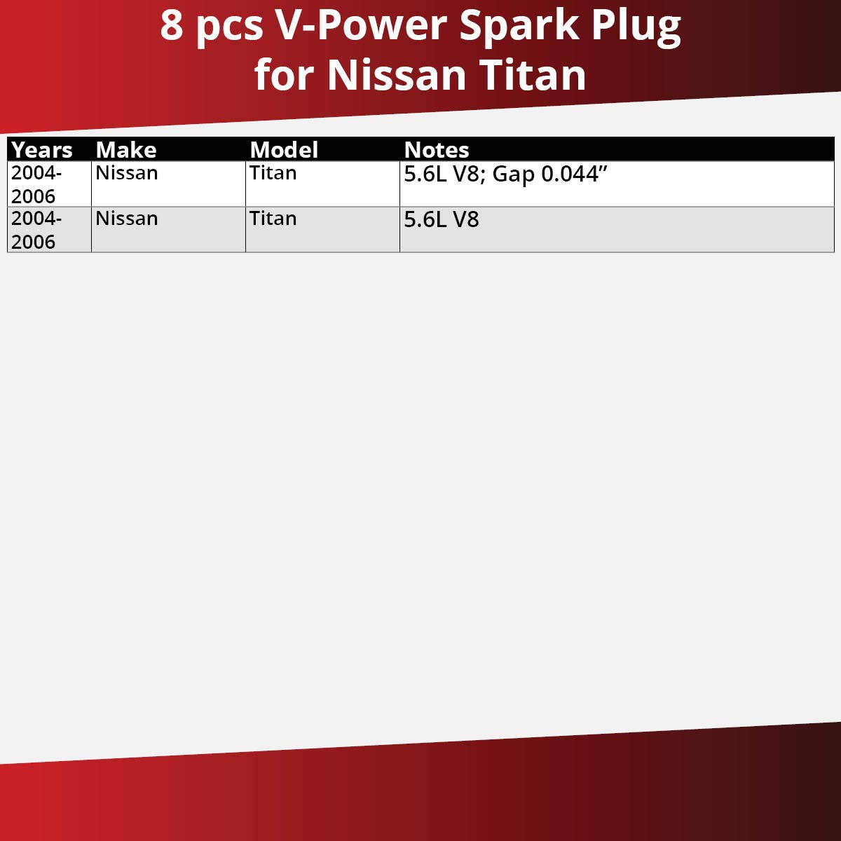 Amazon Com 8 Pcs Ngk V Power Spark Plugs For 2004 2006 Nissan Titan 5 6l 5 6l V8 Engine Kit Set Tune Up Automotive