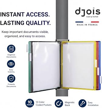 Tarifold Magnetic Wall Mount Reference System, 10 Pockets, Assorted Colors