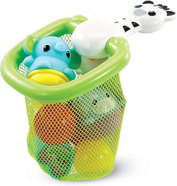 VTech - Maxi-Coffret de Bain Multi Activité, 15 Jouets de Bain Bébé, Animaux, Bateaux, 3 Formes, 3 Balles, Filet de Rangement, Cadeau Enfant Garçon et Fille Dès 1 an - Contenu en Français - 5