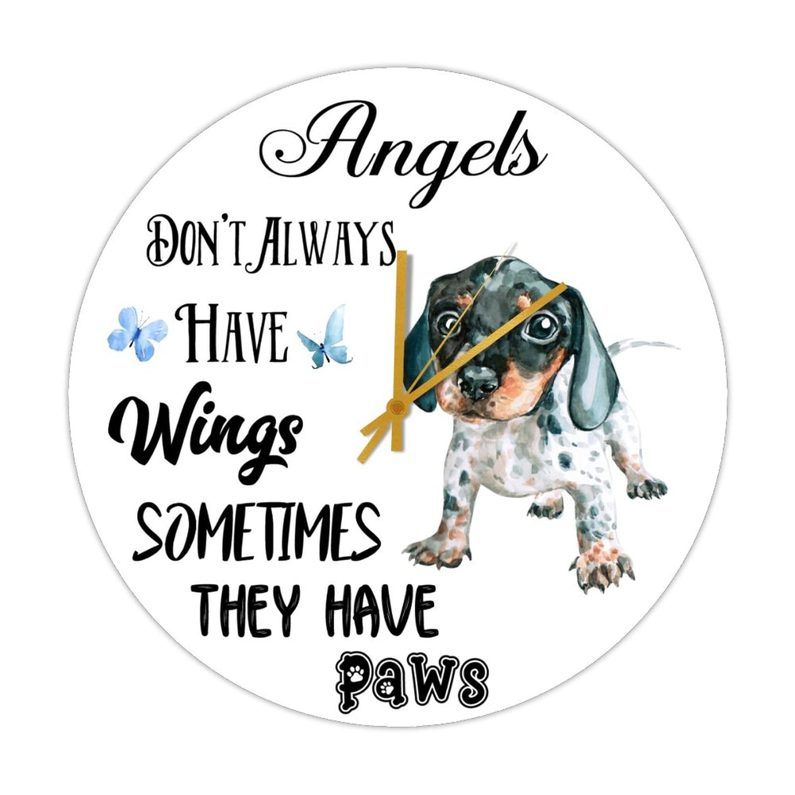 Horloge citation famille des chiens en bois vintage pour decorer la maison avec amour