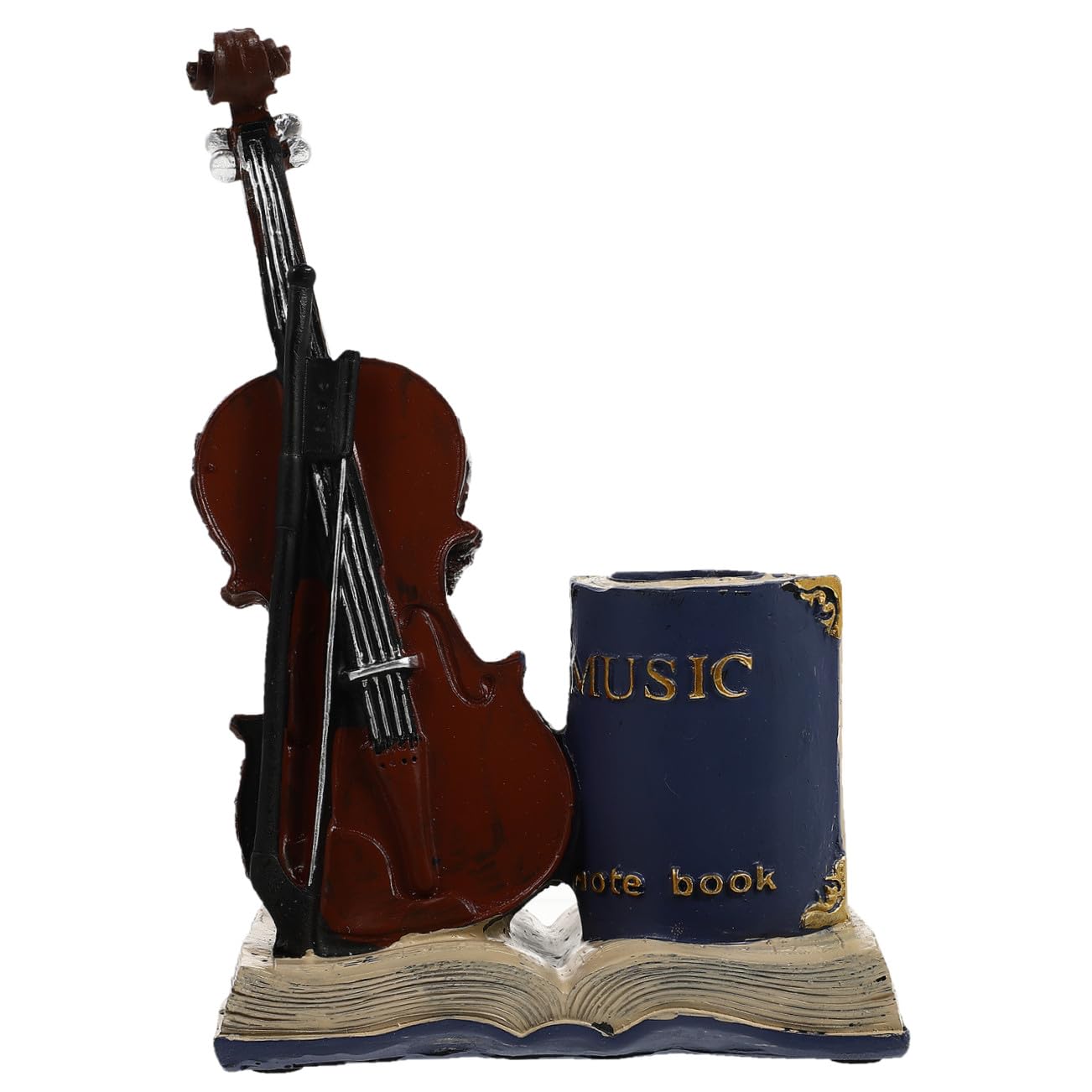 Porte-stylo violon en résine rétro pour bureau