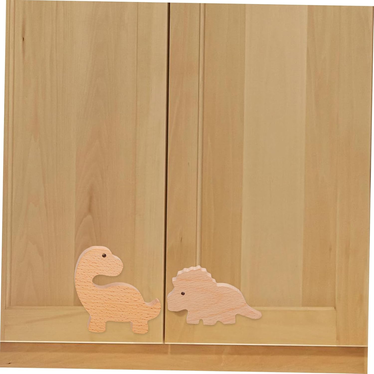 ORFOFE 6-Piece Wooden Dinosaur Drawer Knobs with Screws Cute Animal Cabinet Pulls for Kids Dressers Nursery and Cupboards